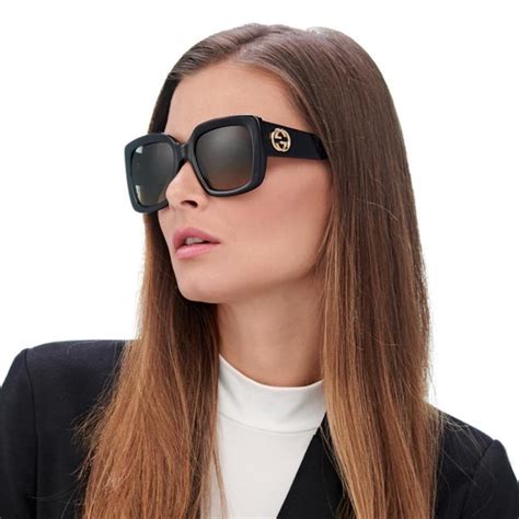 gucci grey square ladies sunglasses|gucci women's rectangular sunglasses.